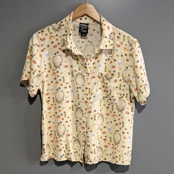 totoro button up shirt